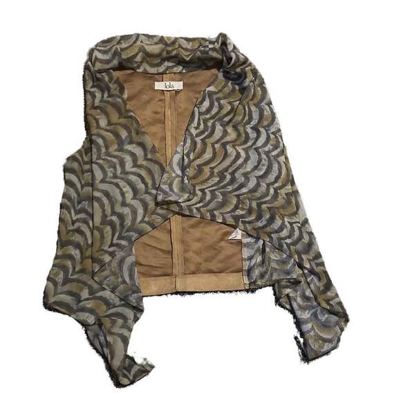 Lola Brown and Tan Retro Suede back Western Y2K Bohemian Vest - Picture 3 of 9